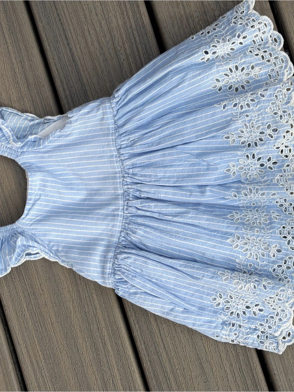 Baby Gap Light Blue Striped Eyelet Sundress for Girls
